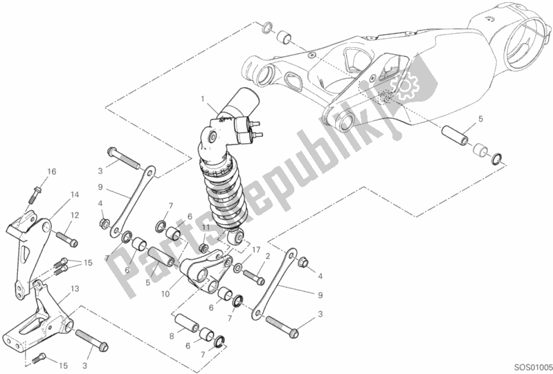 Alle onderdelen voor de Schokdemper Achter van de Ducati Superbike Panigale V4 S 1100 2020